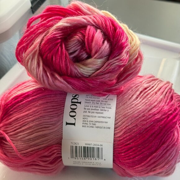 Loops And Threads Other - Loops & Threads Facets | Medium 4 | Dragon Fruit | 2 Skeins